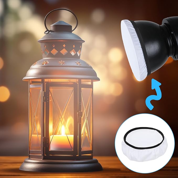4 Pack Diffuser Lamp Sock Soft Cover, 7 "/18 cm Standard Cloth Diffuser Light Sock Lampshade Reflector Lamp White Lamps Shade Diffusers for Studio Strobe Reflector, Video Shooting (White)