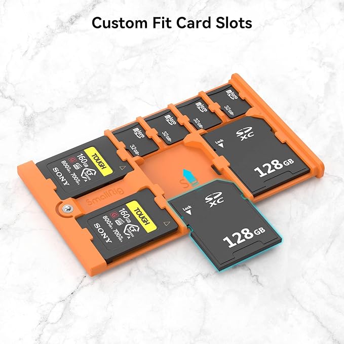 SMALLRIG Memory Card Storage Case - 8 Slot Holder for SD, CFexpress Type-A & TF Cards - Photography Enthusiasts - 4107 (Pack of 2)