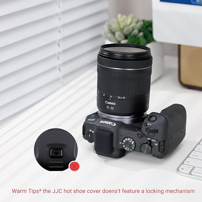 JJC Hot Shoe Cover for Canon EOS R50V R50 R1 R3 R5 Mark II R6 Mark II R7 R8 R10 Mirrorless Cameras with Multi-Function Shoe, Full Coverage Design, Replaces Canon ER-SC3 Shoe Cap