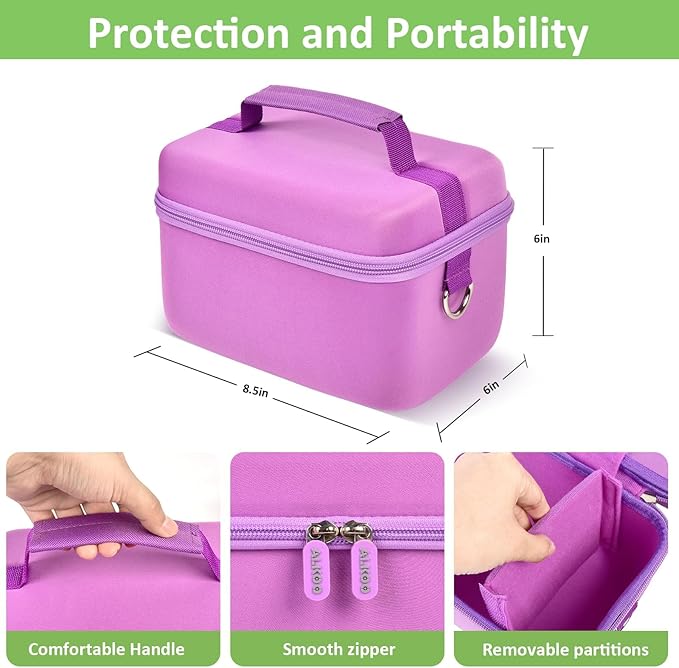 Digital Camera Case Compatible with Canon EOS Rebel T7/ 4000D/ T100 DSLR Cameras, Also for Sony Alpha a6400/ a6100/ a6700/ A6600/ a6300 Mirrorless, Holder for SD Card and More (Purple)