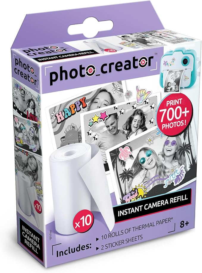 Canal Toys Photo_Creator Instant Print Camera Refill set- includes 10 rolls of white thermal paper and 2 sticker sheets
