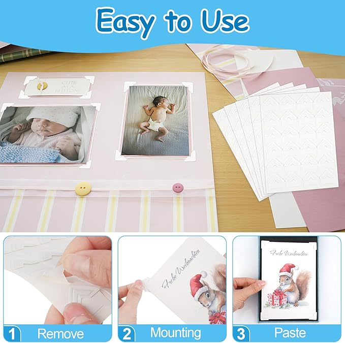 432 Pcs Photo Corners, Self Adhesive Picture Corners, Acid Free Corner Stickers for Scrapbooking, Photo Mounting Corners for DIY Scrapbook, Photo Album, Memory Books (White)