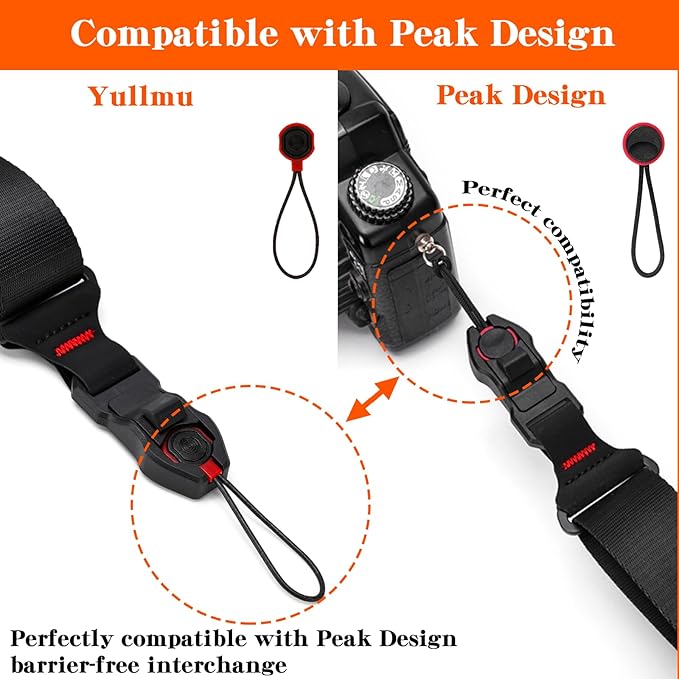 Quick Release Camera Wrist Strap – Compatible for Peak Design Buckle 0.78 inch Wide 198lbs Load Capacity Compatible with SLR Camcorders Telescopes & More