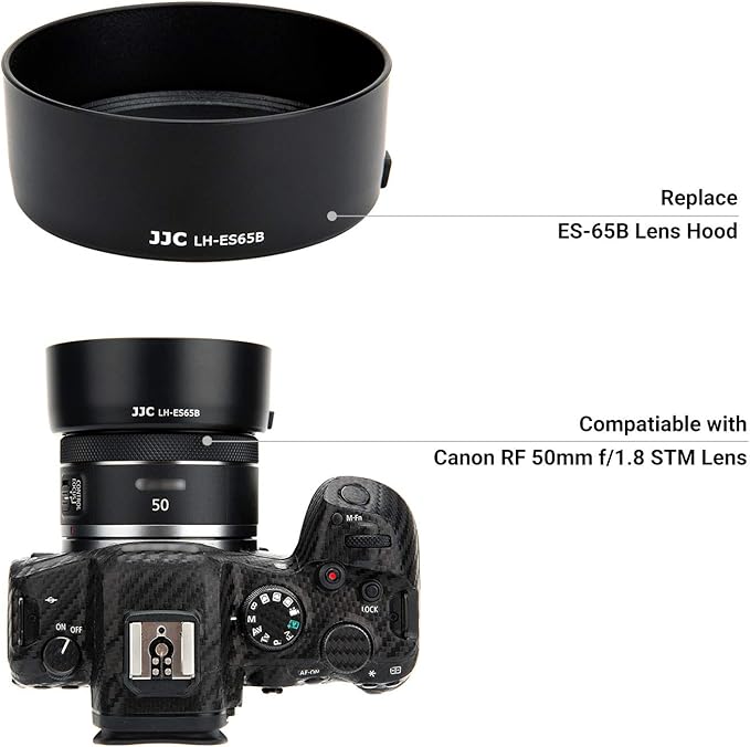 Lens Hood for Canon RF 50mm F1.8 STM on EOS R6 R5 RP R Camera, Reversible Lens Shade Replace Canon ES-65B Lens Hood, Compatible with 43mm Filters and 43mm Lens Cap