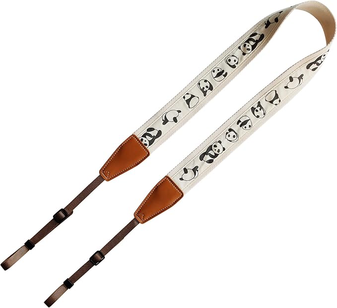 Original Design, Personalized Adjustable Cute Cotton PANDA Camera Strap, Fit for Canon Nikon Sony Olympus Interchangeable Lens Digital Camera/DSLR etc. (Panda)