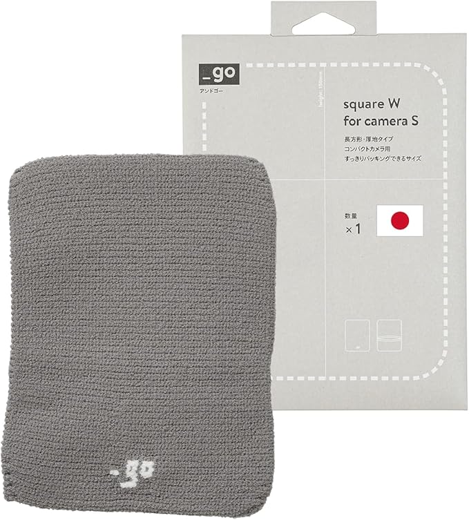 PACKING KNIT_GO Camera Cover, Square W, Made in Japan, S size, Light Gray