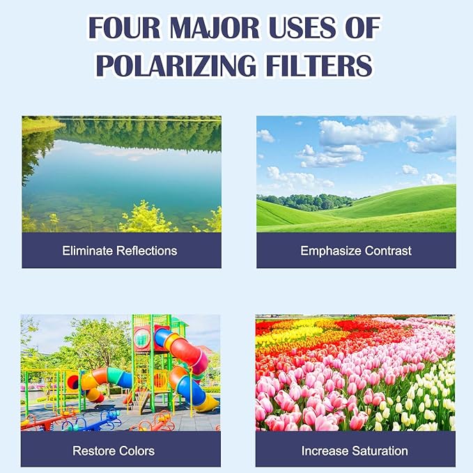 52mm CPL Phone Camera Filter - Magnetic, Foldable, Retractable, Universal Smartphones for iPhone, for Samsung, for Android- Portable Photography Accessory