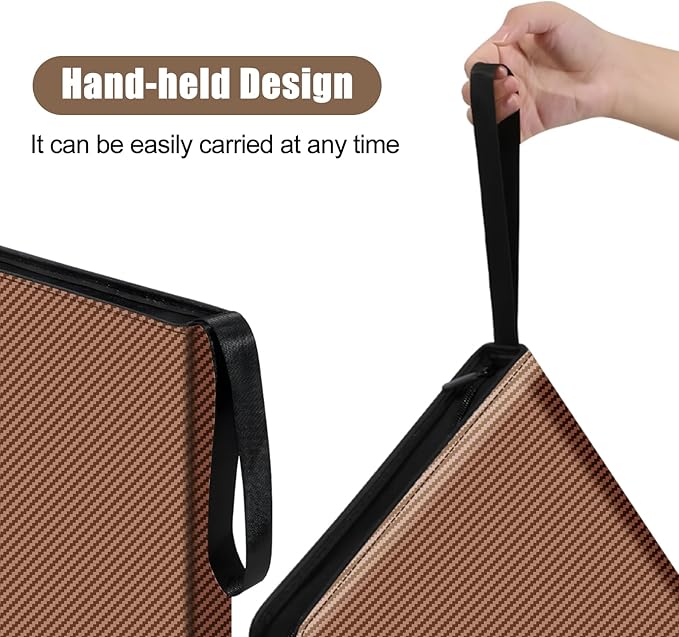eTone Film Negative Storage Album, Black PU Leather, 50 35mm Acid-Free Sleeves, Triple Ring Binder Box, 13.18x7.08x1.96 Inch (Brown)