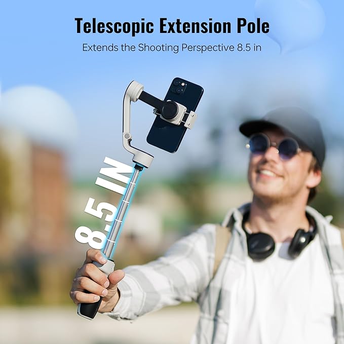 ZHIYUN-CINEPEER CQ5 Stabilizer Gimbal Stabilizer for iPhone, 3-Axis Stabilization with AI Tracker, Built-in Fill Light, Gimbal Stabilizer for iPhone, Smartphone Gimbal for Video Recording Vlog