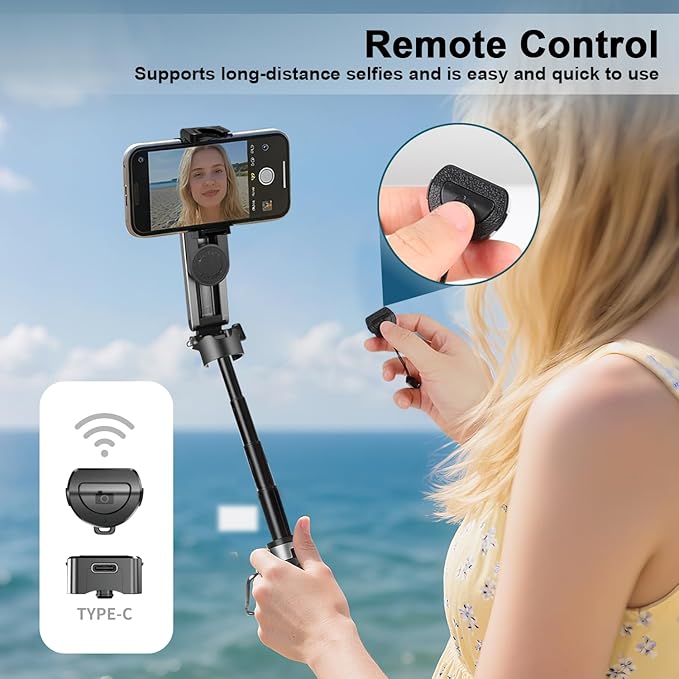 Mini Magnetic Phone Tripod with Remote Control, Portable Magnetic Selfie Stick Tripod for Photography, Videography and Live Streaming, Cell Phone Stand for iPhone Smartphone