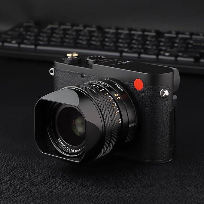 Haoge Metal Square Lens Hood for Leica Q3 Q3 43 Q2 Q Q-P QP q3 Typ116 Camera Accessories Black LH-LQB