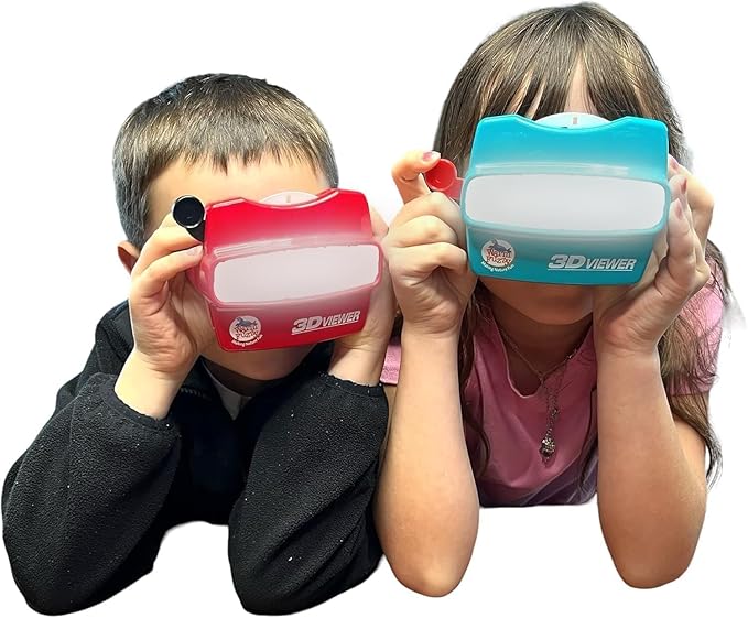 WARM FUZZY Toys LED Backlit 3D Viewer – (Rainforest) – New 2025 USB-C Rechargeable Viewer for Kids & Adults Includes 3 Reels with 21 HD 3D Images – Patent-Pending Retro Toy, No Light Source Needed