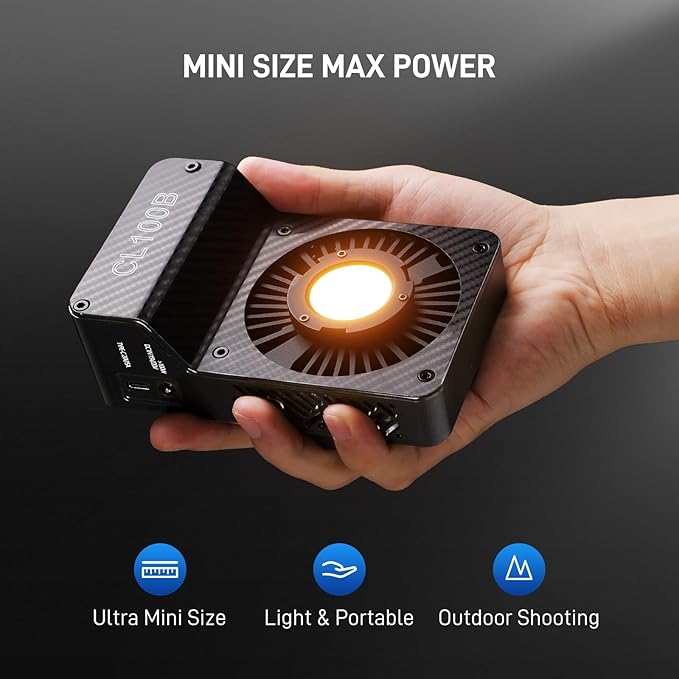 GVM 100W LED Video Light, 2 Packs Portable Photography Continuous Lighting Kit with Bluetooth Control, 2700K~6800K, 18500 Lux @1m, Mini COB Handheld Spotlight for Video, Portrait and YouTube Shooting