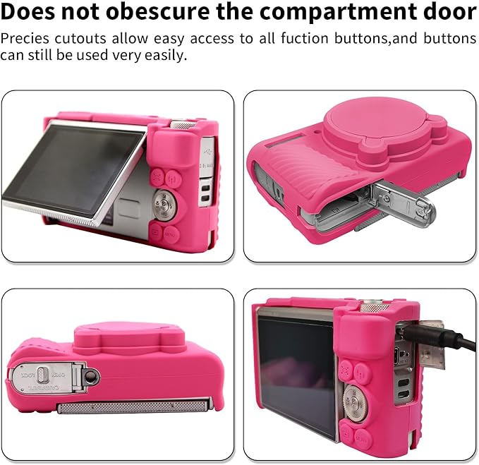 SX740 Camera Case, SX740 Camera Cover Silicone Sleeve Protective Case with Removable Lens Cover, Anti-Scratch Soft Camera Body Skin for Canon PowerShot SX740/SX730 HS Digital Camera,Rose