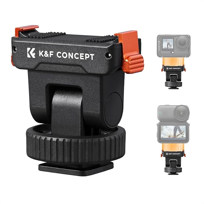 K&F CONCEPT Plastic Cold Shoe Mount Compatible with DJI Osmo Nano/Osmo Action 6, Action Camera Magnetic Quick Mount Holder, Tripod Adapter Hot Shoe Camera Connector