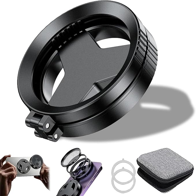 Anti-Glare Magnetic Phone Filter – Reduces Unwanted Reflections & Enhances Colors, 52mm Anti Glare Magnetic Phone Filter for Clear Photos, Quick Mount Foldable Polarizing Lens for iPhone (1)
