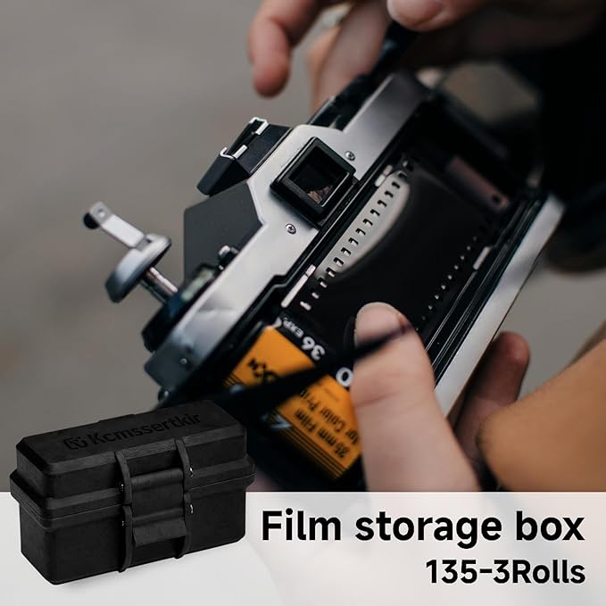 Film Box/135 Film Case -for 3 Rolls of 35mm Films ，to Sort & Enjoy & Safeguard Film, 3D printing technology。 (black)