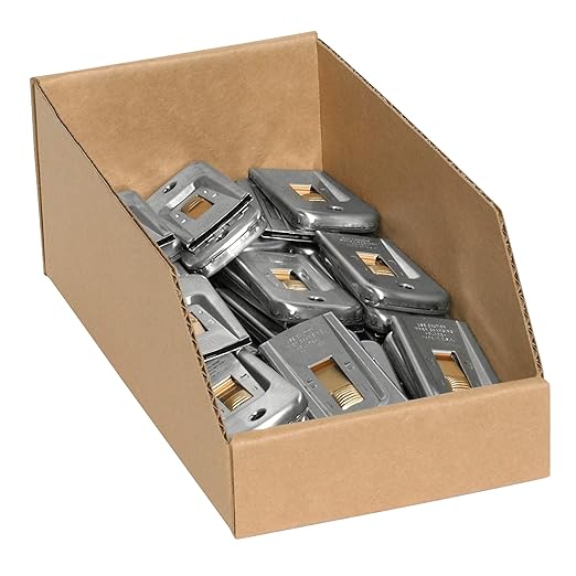 Box USA Storage Bins Medium 6"L x 12"W x 4 1/2"H 50-Pack - Corrugated Cardboard Box for Packing, Moving, and Storage