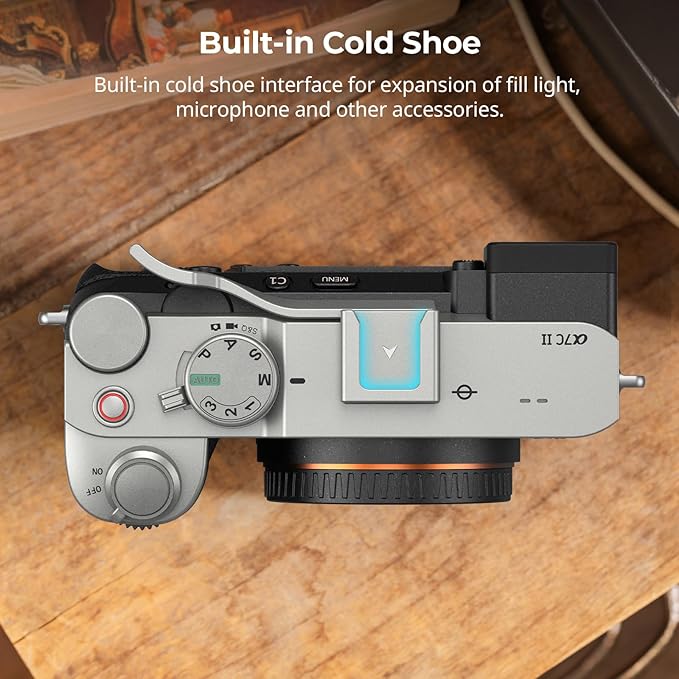 SMALLRIG Thumb Grip for Sony Alpha 7C II/Alpha 7CR / Alpha 7C, Ergonomic Design, Built-in Cold Shoe, for Light, Microphone, Weight Only 8g (Sliver) - 4818