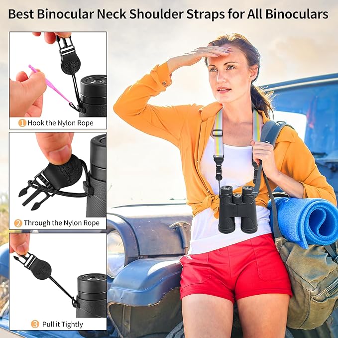 Universal Shoulder Strap, Sandwich Mesh Padded Neck Lanyard, Replacement Comfortable Bag Strap for Camera, Cellphone Tablet,iPad, Laptop, Luggage Bag, Binocular(Rainbow Colors)