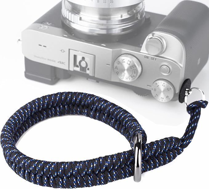 Qiang Ni Camera Wrist Strap - Paracord Quick Release Camera Hand Strap Wrist Lanyard for DSLR or Mirrorless Camera - Blue