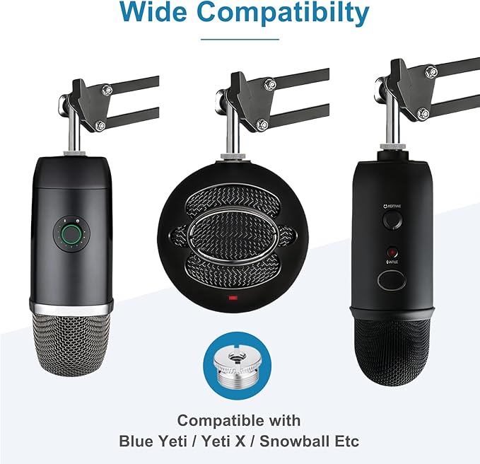 3 Pieces Mic Stand Adapter Set, 5/8" Female to 3/8" Male, 5/8" Female to 1/4" Male & 5/8" Male to 1/4" Female Screw Thread Adapter for Microphone Stand, Boom Arm, Tripod, and Mic Mount