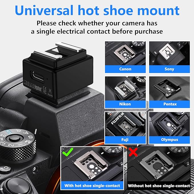 WF1 2.4G Wireless Flash Trigger for Canon Nikon Sony Pentax DSLR Cameras Wireless Flash Trigger Transmitter and Receiver for Camera Flashes with Hot Shoe Mount(Black).