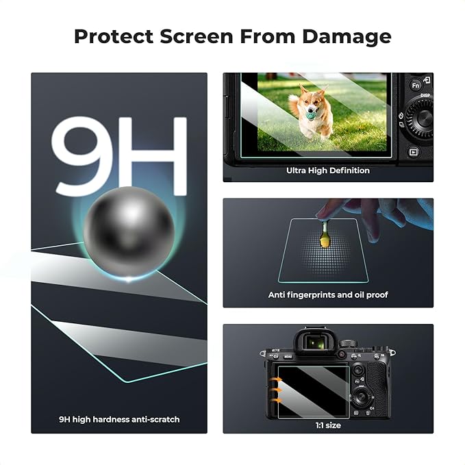 K&F CONCEPT 3 Pack Camera Screen Protector & Hot Shoe Cover Compatible with Sony A9 A7III A7R II 7II 7S II A9II A7R III A1 RX1R RX1 RX10IV A7C A7S III A7R IV RX10 III RX10 II RX10 RX100 V RX100 VA RX100 IV