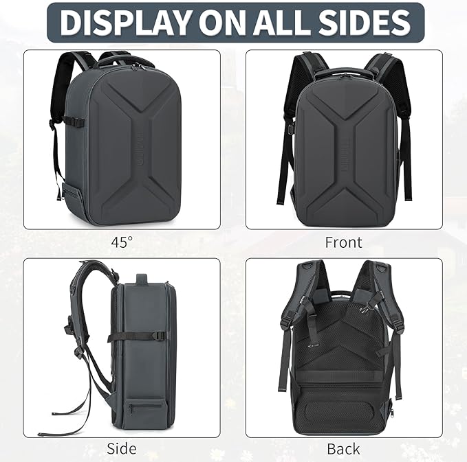 Camera Backpack, Hardshell DSLR Photography Camera Bag with Rain Cover, Waterproof Hard Shell Camera Case with Tripod Holder & 15.6" Laptop Compartment Compatible with Canon/Nikon/Sony/DJI Mavic Drone