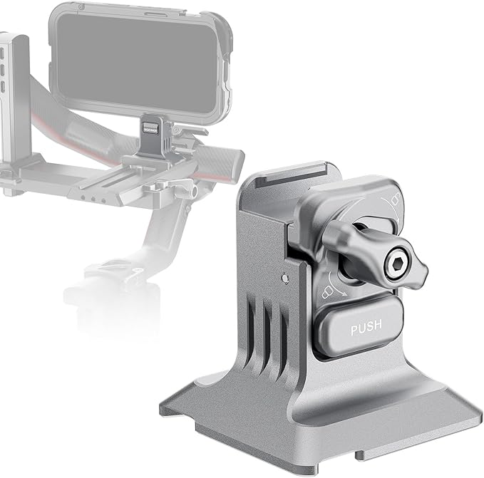 NEEWER Phone Tripod Mount with Arca Type Base, 1/4" Threads, Quick Release Clamp Compatible with iPhone 16 Pro Max S25 Ultra Phone Cage DJI RS4 Mini R4 Pro RS3 Pro RS2 RSC2, Silver, PA124