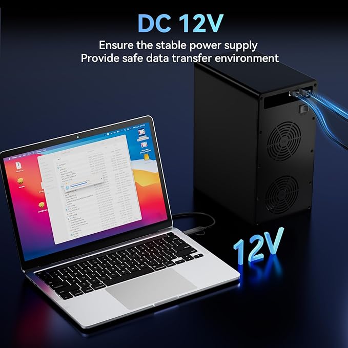 CENMATE 8 Bay Hard Drive Enclosure with Cooling Fan for 2.5/3.5" SATA HDD/SSD with USB A/C 3.0 Cable, 3.5 Hard Drive Enclosure Supports 160TB Capacity, Tool-Free HDD Enclosure, DAS(NO RAID/NAS)