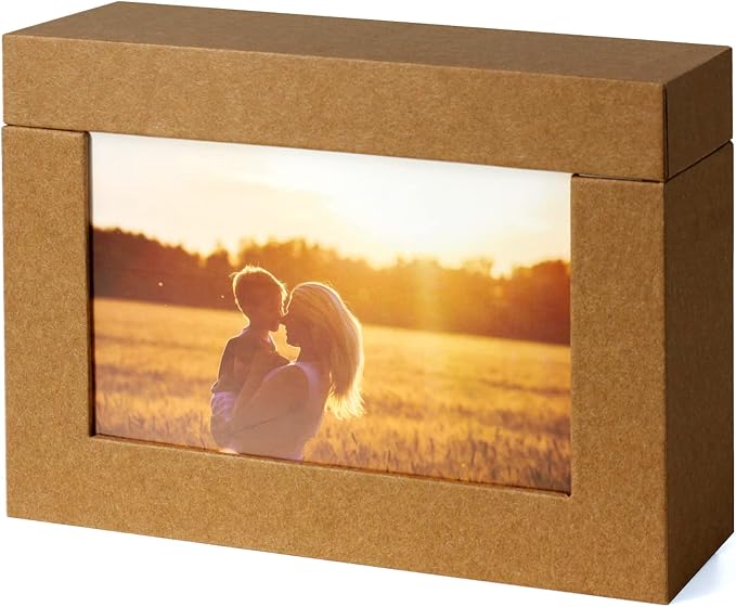 Aiuonenian Photo Storage Boxes 5x7, Cardboard Photo Boxes For Pictures, Family Photos Storage Box Set, Photo Album Box, Small Photo Storage Box Archival For Couple Photos, Postcards Box (Brown)