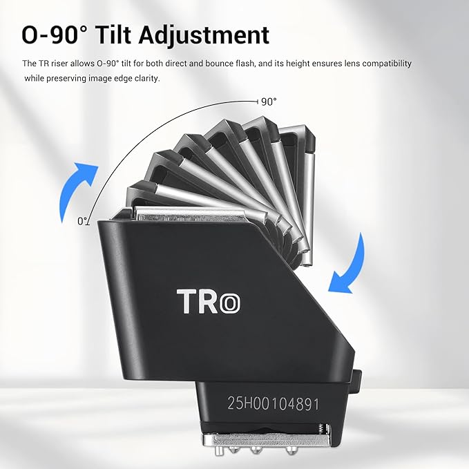 Godox TR-O TTL Hot Shoe Extender Riser for Olympus, 0-90° Tilt Bracket Compatible with Godox iT30Pro iT20 iT22 IM20 IM22 IM30, Bounce Flash Adapter for Mini Speedlite Under 300g