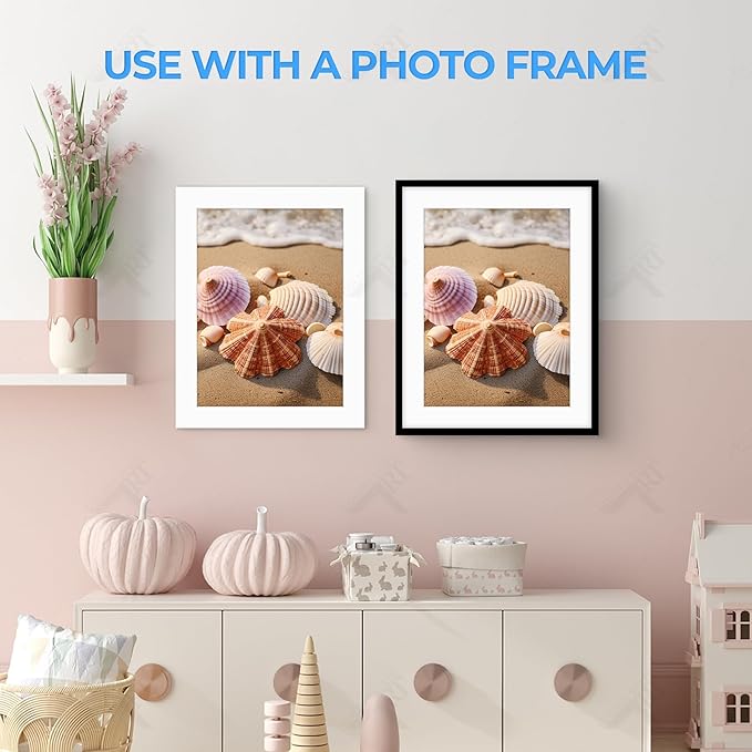 Golden State Art, Acid Free, Pack of 5, 11x14 White Picture Mats Mattes with White Core Bevel Cut for 9x12 Photo + Backing + Bags