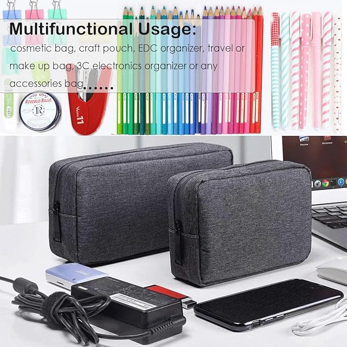 Travel Electronic Organizer Pouch Bag, Waterproof Portable Electronic Accessories Storage Multifunctional Case for USB, Cable, Cord, Charger, Phone, Power Bank, Earphone (Big-Dark Gray)