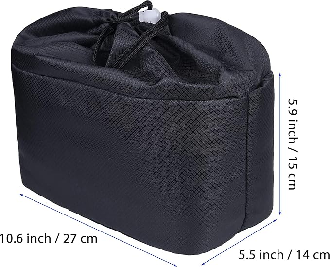 JAKAGO Shockproof Camera Insert Bag for SLR DSLR Mirrorless Camera Lens Flash Light Accessories Camera Pouch with Adjustable Dividers for Canon Nikon Sony Water Resistant Camera inner case(Black)