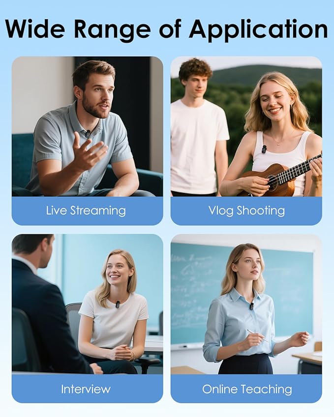PoP voice Mini Wireless Lavalier Microphone for iPhone 17 16 15 & Android，Noise Cancellation，48KHz 16-Bit,24H Battery Life with Charging Case for Video Recording Podcast, Tiktok, Vlogging