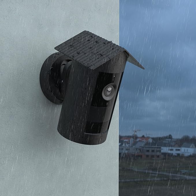 Holicfun Silicone Protective Birdhouse Cover for R-ing Outdoor Cam Plus Battery, Weather-Resistant Camera Skin, Black