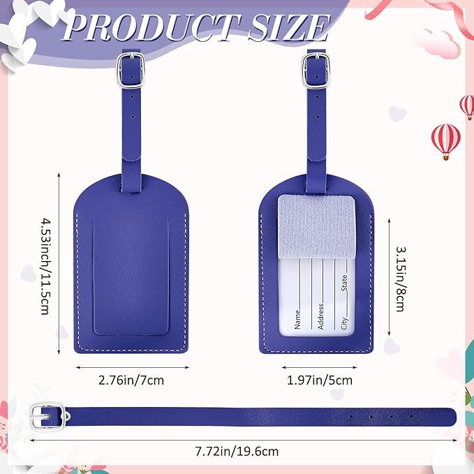 Dunzy 30 Pieces Leather Luggage Tag Women Identifiers Travel Suitcase Tags for Luggage Travel Backpack Bag Wedding Favors Women Men Adults Bulk