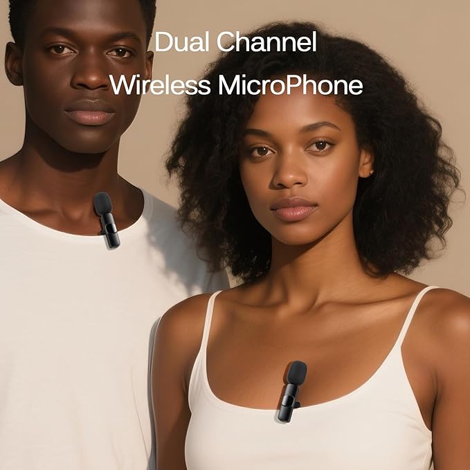 Labstandard Wireless Lavalier Lapel Microphone for iPhone, iPad, mini Video Recording Mic for Interview Video Podcast Vlog YouTube & Livestream, Noise Reduction, Plug & Play (3-in-1 Port)