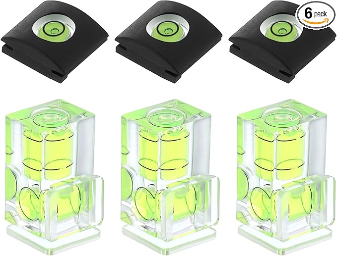PATIKIL Camera Level Hot Shoe Cover Set, 3 Pcs 1 Axis Universal Level Hot Shoes Cover with 3 Pcs 2 Axis Bubble Level for Nikon for Fujifilm for Pentax