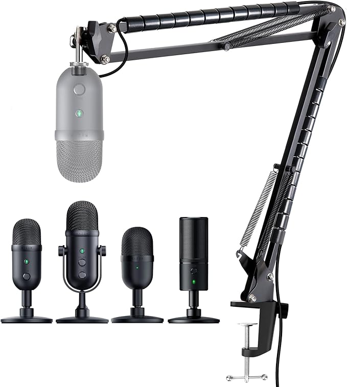 Adjustable Mic Boom Arm for Razer Seiren – Compatible with Seiren X, Mini, V2 X & V2 Pro | Streaming & Podcast Stand