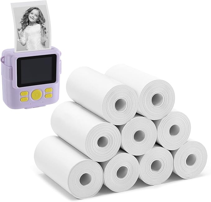 9 Pack Kids Camera Paper Roll Refill - HD Instant Print Thermal Photo Printer Paper for Most Cameras, Birthday Holiday Gifts for Children