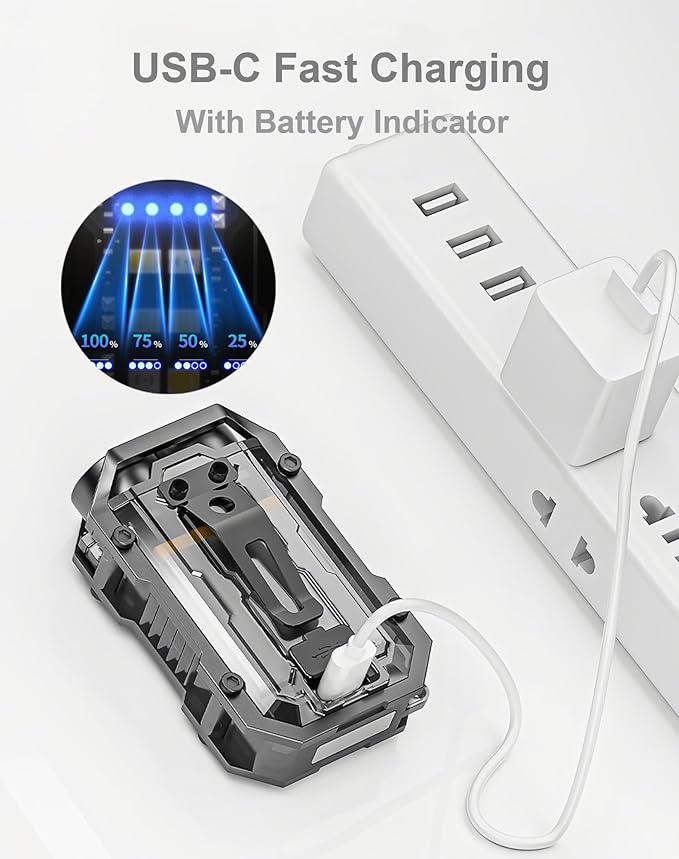 Pocket EDC Flashlight Rechargeable, 500 Lumens Keychain Flashlight Small LED Light for Work, Running, Walking, Camping, Fishing, Hiking, Dog, Emergency