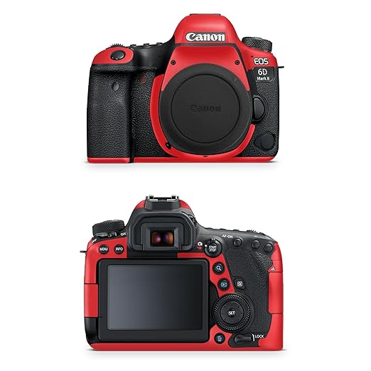 Camera Skin Compatible with Canon EOS 6D Mark II Camera (2017) - Solid Red - Premium 3M Vinyl Protective Wrap Decal Cover - Easy to Apply | Crafted in The USA by MightySkins