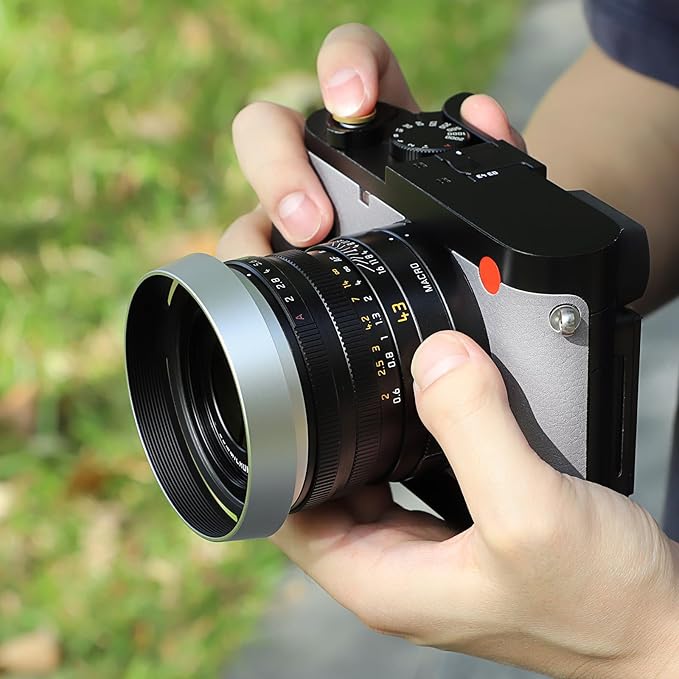 Haoge Metal Lens Hood Shade for Leica Q3 Q3 43 Q2 Q-P QP Q Typ 116 Typ116 Camera Silver LH-LQOS