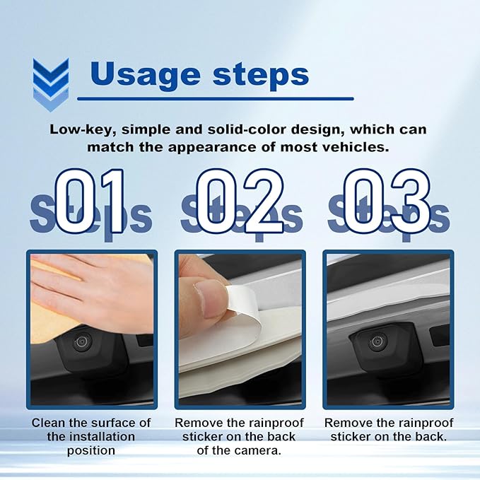 Car Reversing Camera rain Cover, Car Backup Camera Protective Sticker, Silicone rain Sticker Wider Design for Blocking Rainwater Cars Accessories Rain Cover(White)