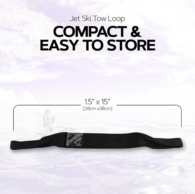 Jettribe Jet Ski Tow Loop - Nylon Loop Tow for Ultimate Watercraft Performance - Jettribe PWC Race Accessories for Secure Emergency Tows - Bow Tow Strap with Quick Connect - Black