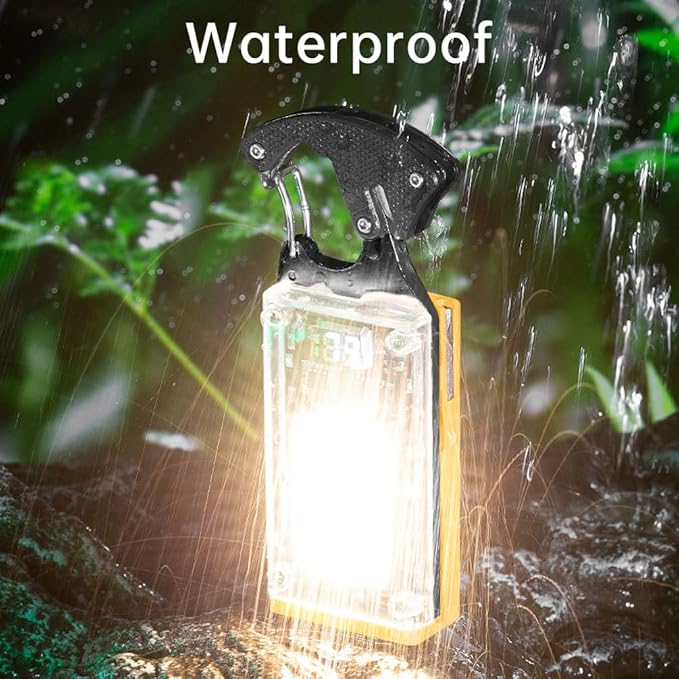 BY-J LED Multitool Small Flashlight, Keychain Light, Solar Rechargeable COB Multi-Function Mini Work Light, 1000 Lumens Rechargeable, 8 Lighting Modes Yellow