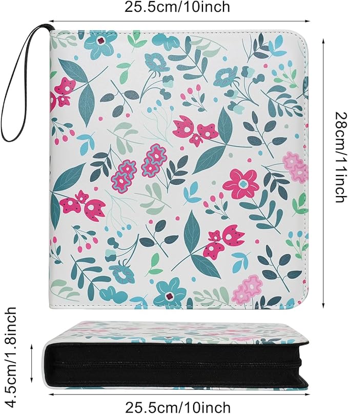 240 Pockets Portable Binder Photo Album Book For i-Type Square Polaroid Photos and Instax Wide Film Pictures (Modern Floral)